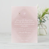 Invitation Mariage Monogramme rose Rose doré classique (Debout devant)