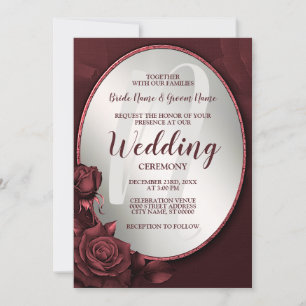 Invitation Mariage Monogramme Roses Roses Roses Roses Roses R