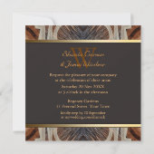 Invitation Mariage Monogramme Rustic Grooves (Dos)
