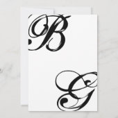 Invitation Mariage Monogramme Script Noir & Blanc (Dos)