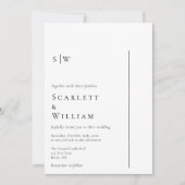 Invitation Mariage Monogramme Simple Moderne Minimal Tout En  (Devant)