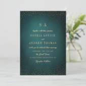 Invitation Mariage Monogramme sophistiqué Parties scintillant (Debout devant)