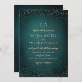 Invitation Mariage Monogramme sophistiqué Parties scintillant (Devant / Derrière)