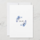 Invitation Mariage monogramme transparent bleu Dusty (Dos)