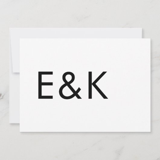 Invitation Mariage Monogramme ultra moderne (Dos)