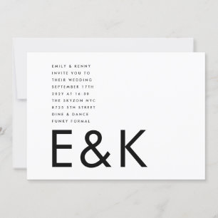 Invitation Mariage Monogramme ultra moderne