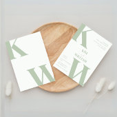 Invitation Mariage Monogramme vert de la menthe