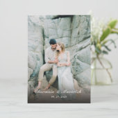 Invitation Mariage Monogramme vert simple et ronde (Debout devant)