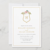 Invitation Mariage Monogramme vintage (Devant)