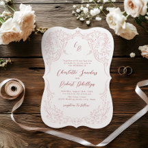 Mariage Monogramme Vintage Pink Croché