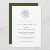 Invitation Mariage Monstera (Devant / Derrière)