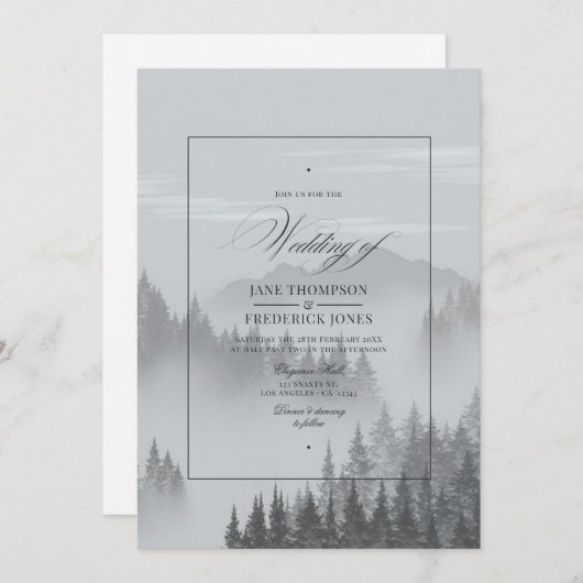 Invitation Mariage montagnard (Devant / Derrière)