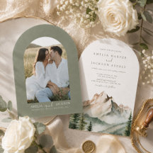 Mariage Montagne Aquarelle Bohème Arquée