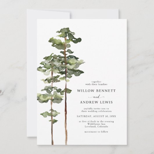 Invitation Mariage Montagne Moderne (Devant)