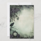 Invitation Mariage Montre Gothique Vert Foncé (Dos)