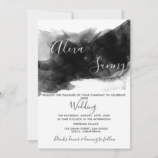 Invitation mariage moody-doison noir (Devant)
