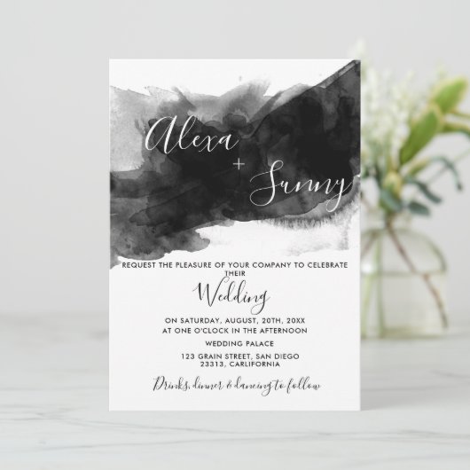Invitation mariage moody-doison noir (Debout devant)