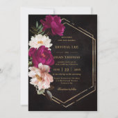 Invitation Mariage Moody Fuchsia Pink Blush Floral Peonies (Devant)