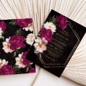 Invitation Mariage Moody Fuchsia Pink Blush Floral Peonies