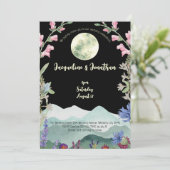 Invitation Mariage Moon Mountain Fleur sauvage d'aquarelle pe (Debout devant)