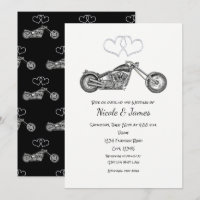 Mariage Motard Cœurs Noirs et Argentés de Moto