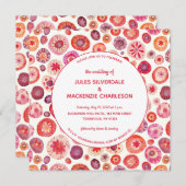 Invitation Mariage Motif Abstrait rose (Devant / Derrière)