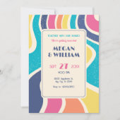 Invitation Mariage motif abstrait sans couture rétro (Devant)