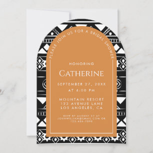 Invitation Mariage Motif Boho Arch Orange Fête des mariées