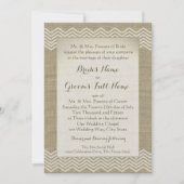 Invitation Mariage Motif Burlap Zigzag (Devant)
