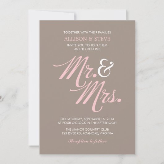 Invitation Mariage Motif Chic Zigzags (Devant)