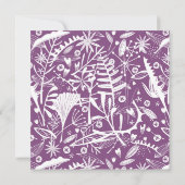 Invitation Mariage Motif de feuillage violet botanique (Dos)