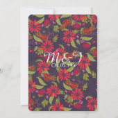 Invitation Mariage Motif de Rose de mélange rouge rose Tulip (Dos)