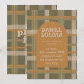Invitation Mariage Motif écossais celte de Tartan (Devant / Derrière)