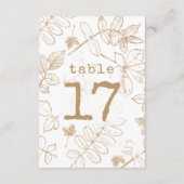 Invitation Mariage Motif feuille d'or Numéro de tableau ID655 (Dos)