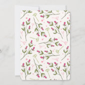 Invitation Mariage Motif Fleur sauvage rose et vert (Dos)