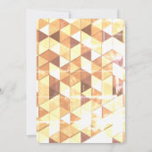 Invitation Mariage motif géométrique vintage jaune (Dos)