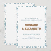INVITATION MARIAGE MOTIF GRAY ET PUCE (Devant / Derrière)