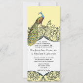 Invitation Mariage Motif Inséparable de Navy et Mustard Peaco (Devant)