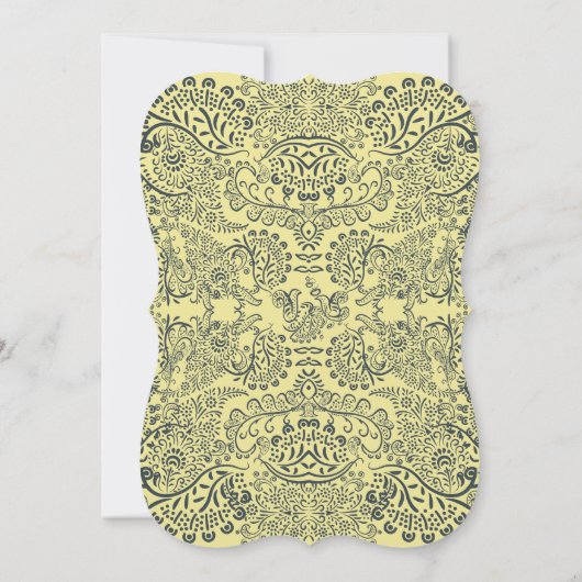 Invitation Mariage Motif Inséparable de Navy et Mustard Peaco (Dos)