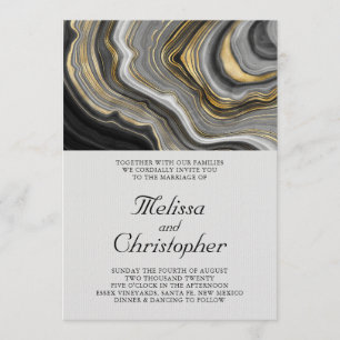 Invitation Mariage Motif moderne et élégant Agate Geode