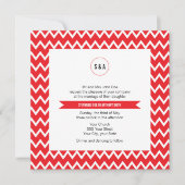 Invitation Mariage Motif Monogram Red et White Chevron (Devant)