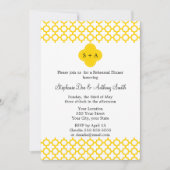 Invitation Mariage Motif Monogram Yellow Quatrefoil (Devant)