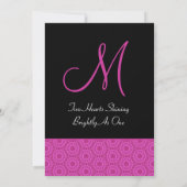 Invitation Mariage Motif rose et noir (Dos)