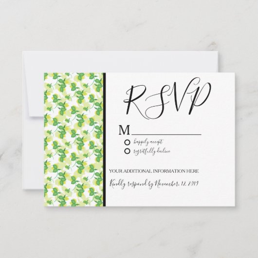 Invitation Mariage Motif sans couture Silo Lemon frais (Devant)