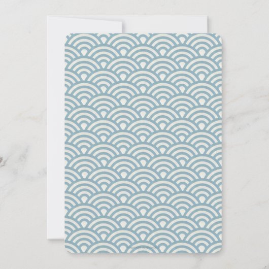 Invitation Mariage Motif Sea Blue + White Deco Wave (Dos)