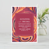 Invitation Mariage motif Super rétro les années 70 (Debout devant)