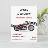 Invitation Mariage moto classique (Debout devant)