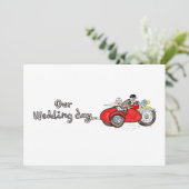 Invitation Mariage moto et side-car (Debout devant)