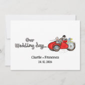 Invitation Mariage moto et side-car (Devant)