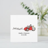 Invitation Mariage moto et side-car soir (Debout devant)